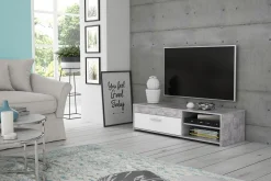 Tv-Benk & Mediabenk-Iztaza TV-benk 120 cm Hvit,Betonggrå