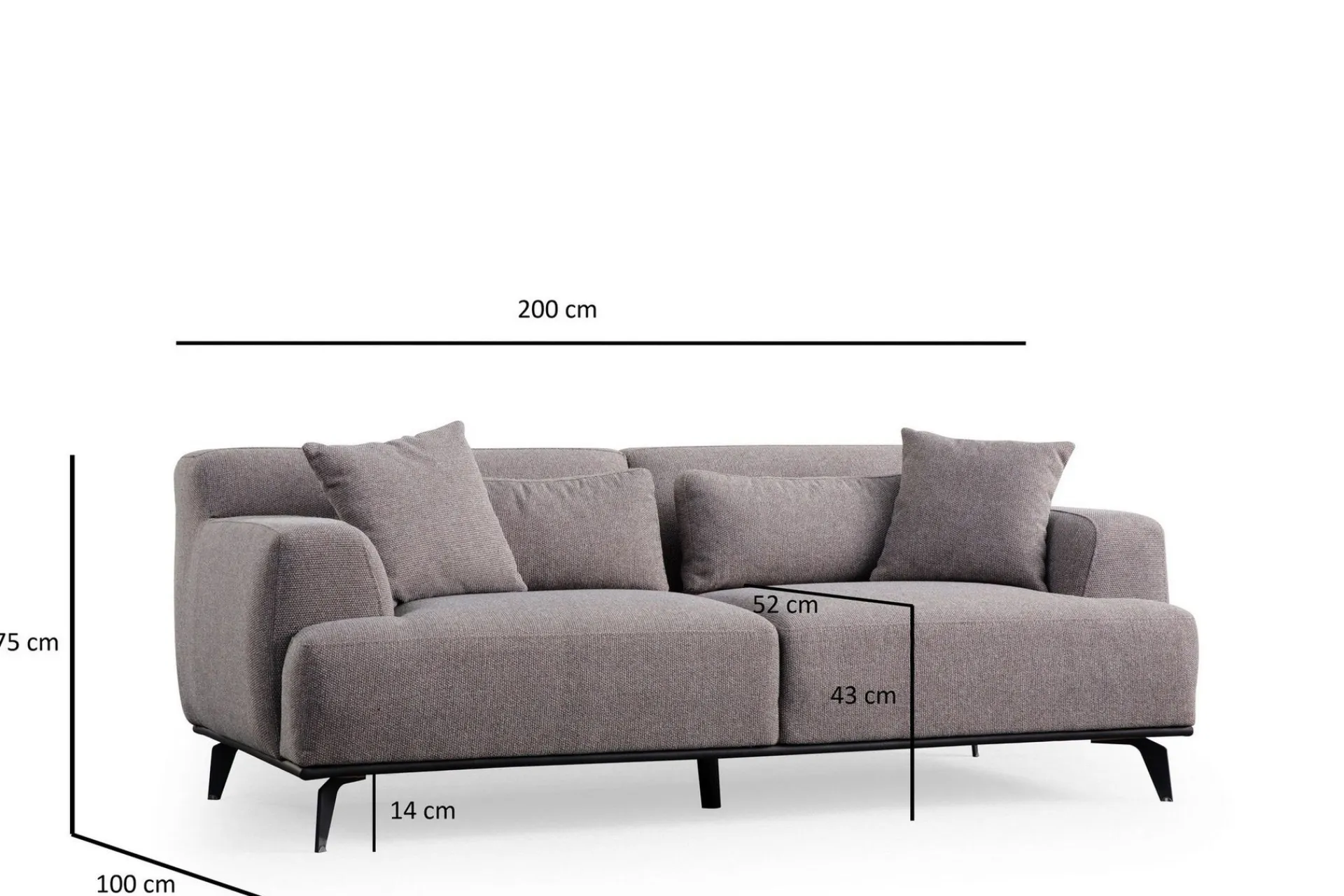 2 Seter Sofa-Jaguar 2-seters Sofa Brun,Grey