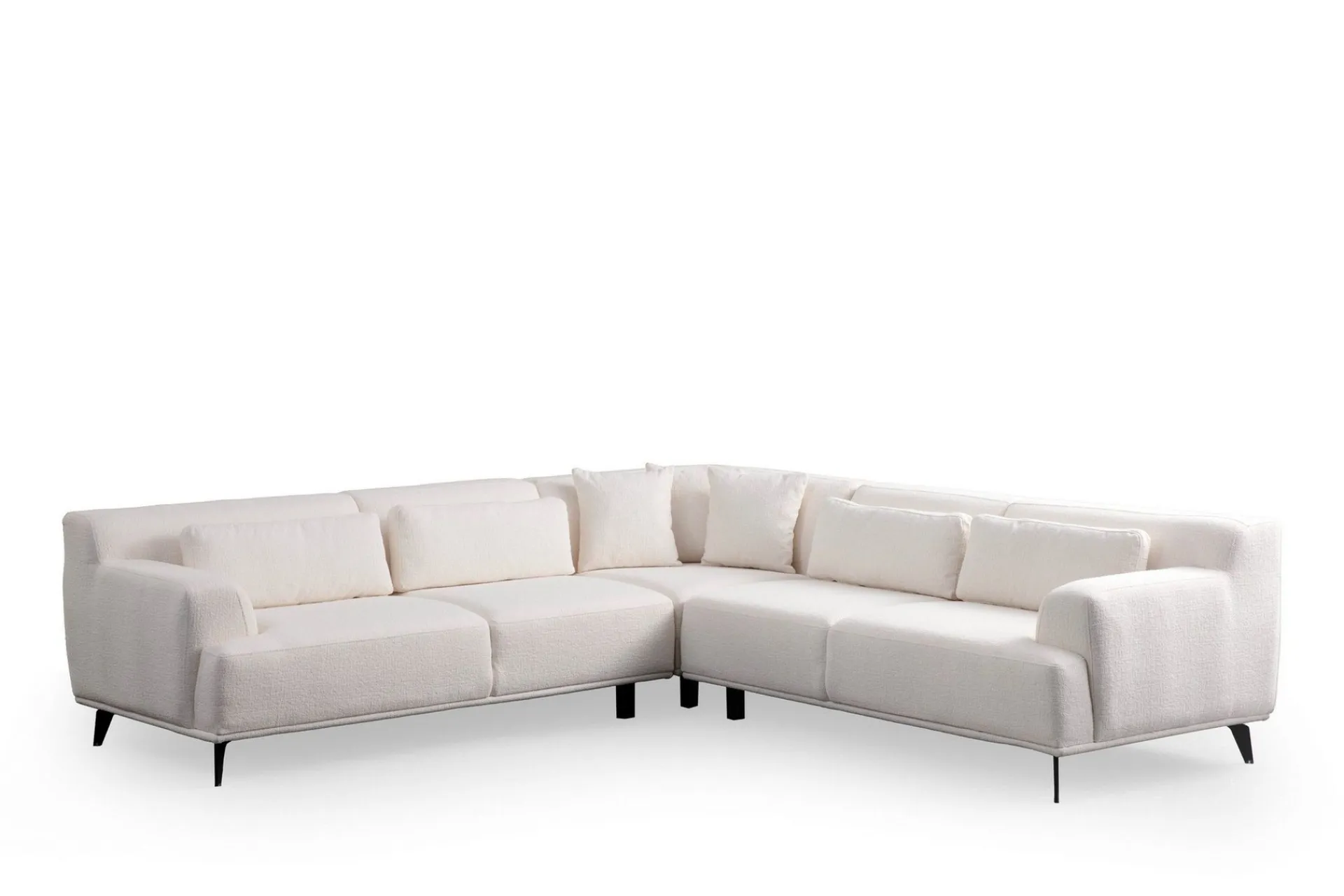 Sofa Med Sjeselong-Jaguar 4-seters Sofa med Divan Hvit