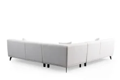 Sofa Med Sjeselong-Jaguar 4-seters Sofa med Divan Hvit