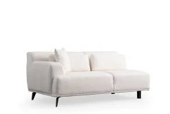 Sofa Med Sjeselong-Jaguar 4-seters Sofa med Divan Hvit