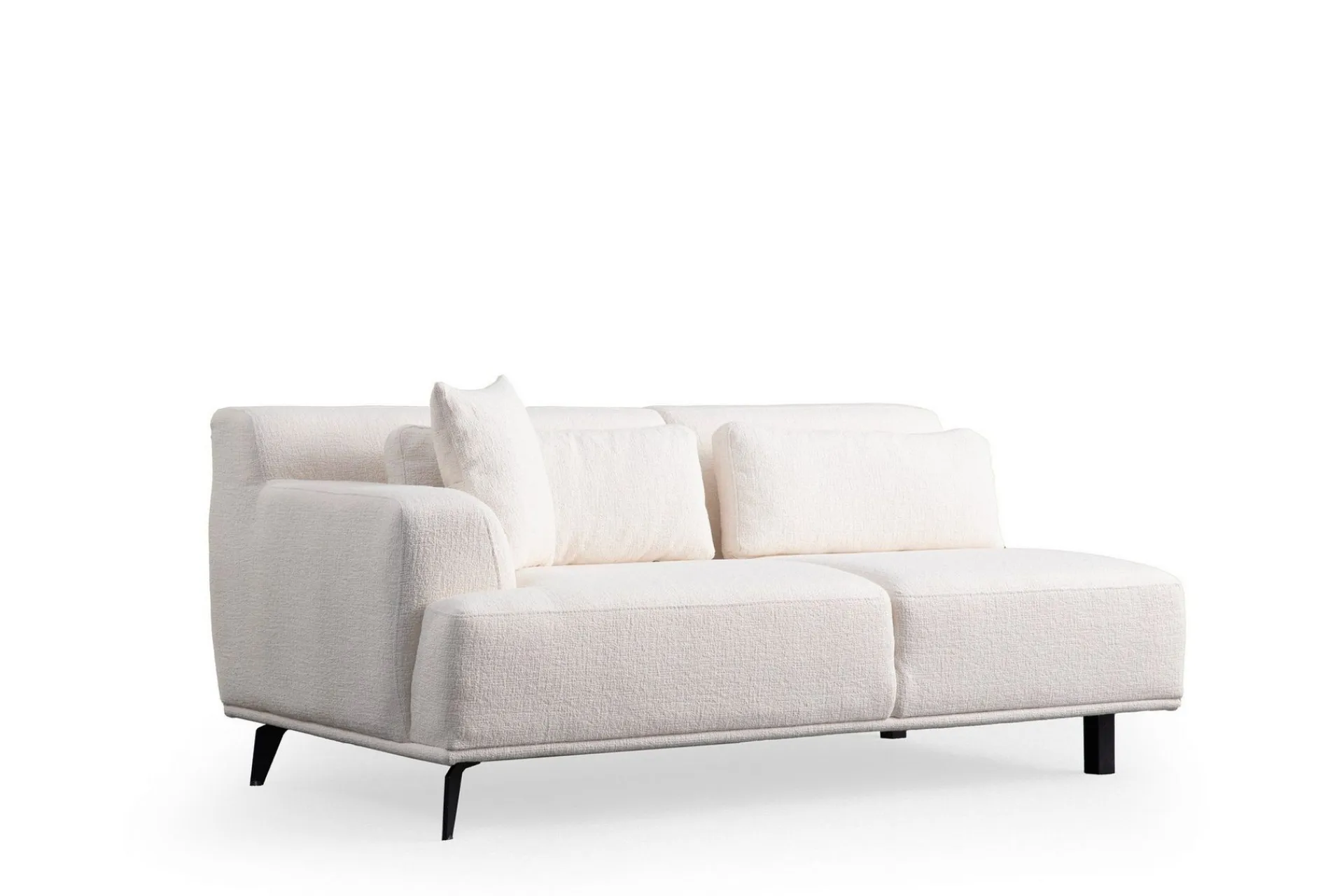 Sofa Med Sjeselong-Jaguar 4-seters Sofa med Divan Hvit