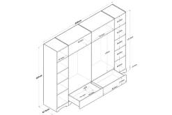 Garderober & Garderobesystem-Jaitun Garderobe 243x181 cm Hvit/Brun