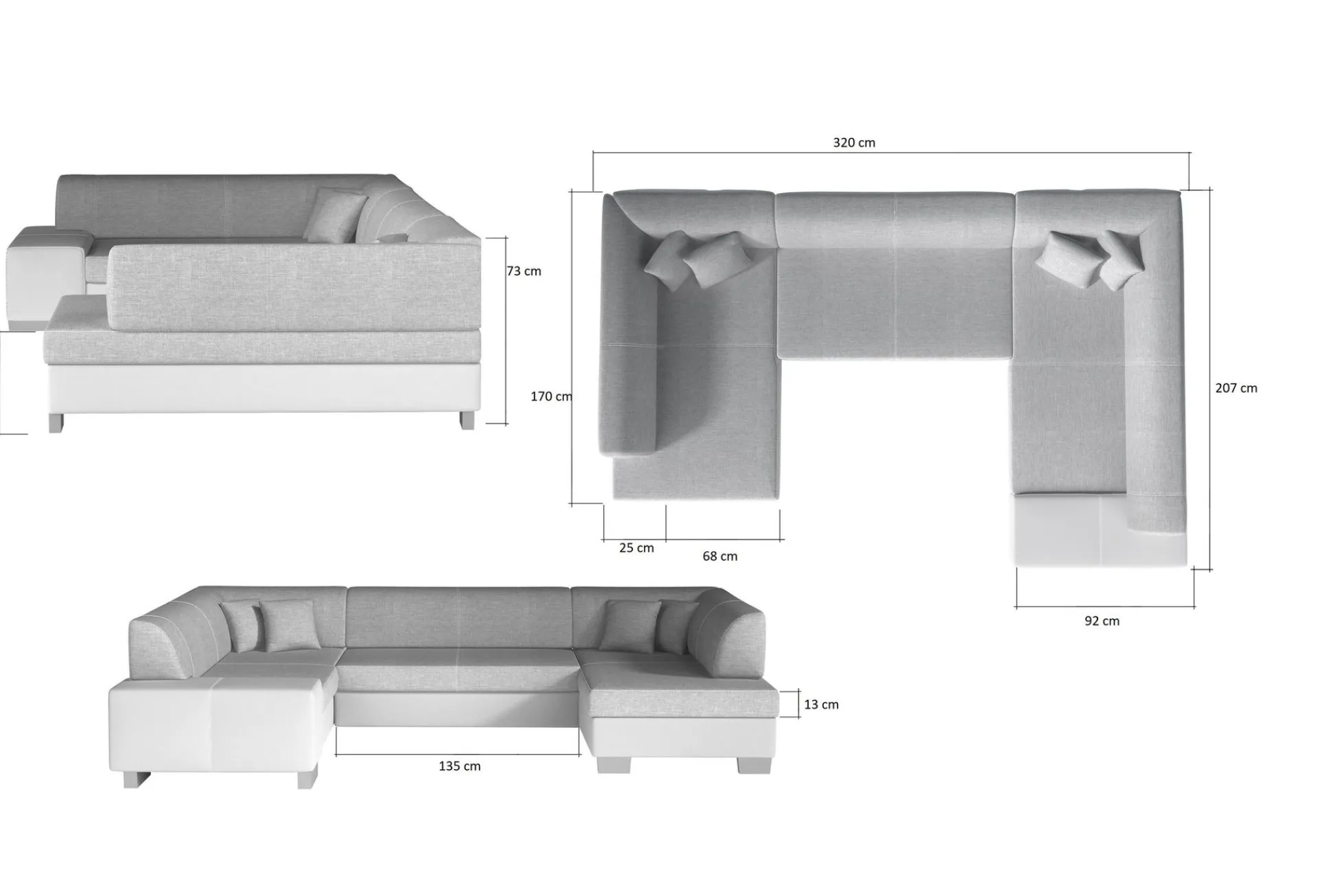 Majestic Furniture Sovesofaer-Jamaal Hjørnesovesofa Svart