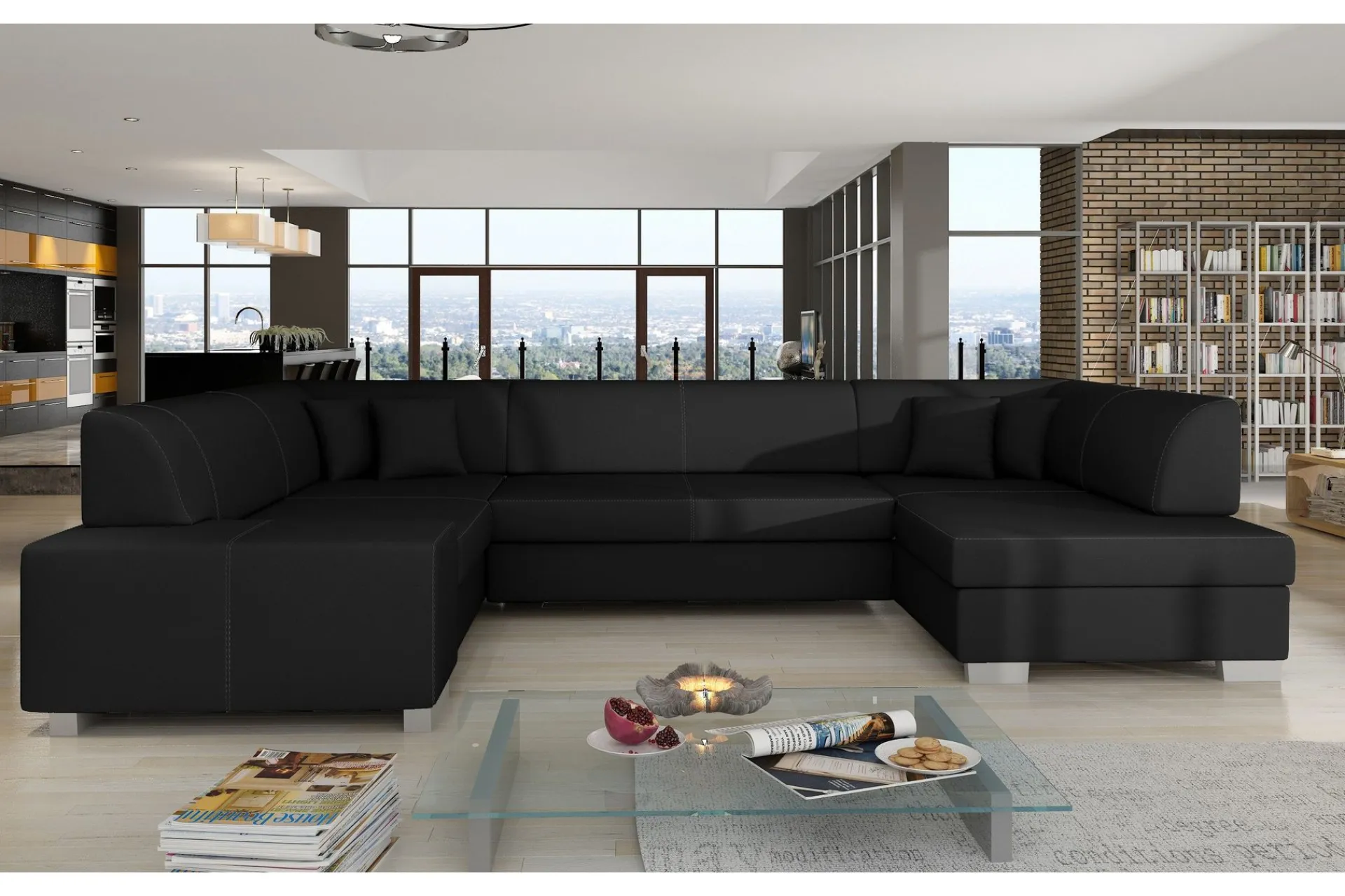 Majestic Furniture Sovesofaer-Jamaal Hjørnesovesofa Svart