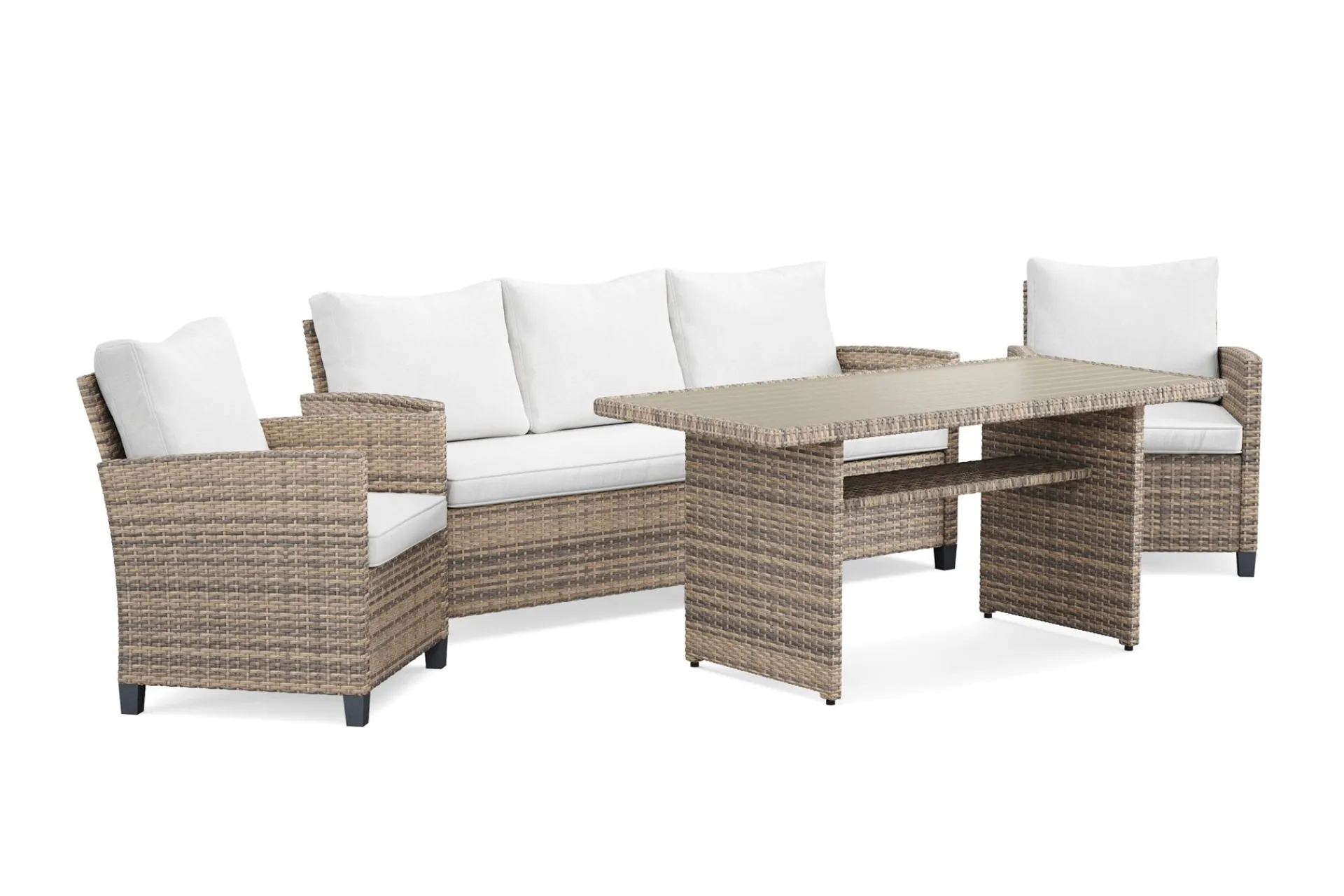 Comfort Garden Loungesett|Loungesett-James Light sofagruppe utendørs i kunstrotting Beige