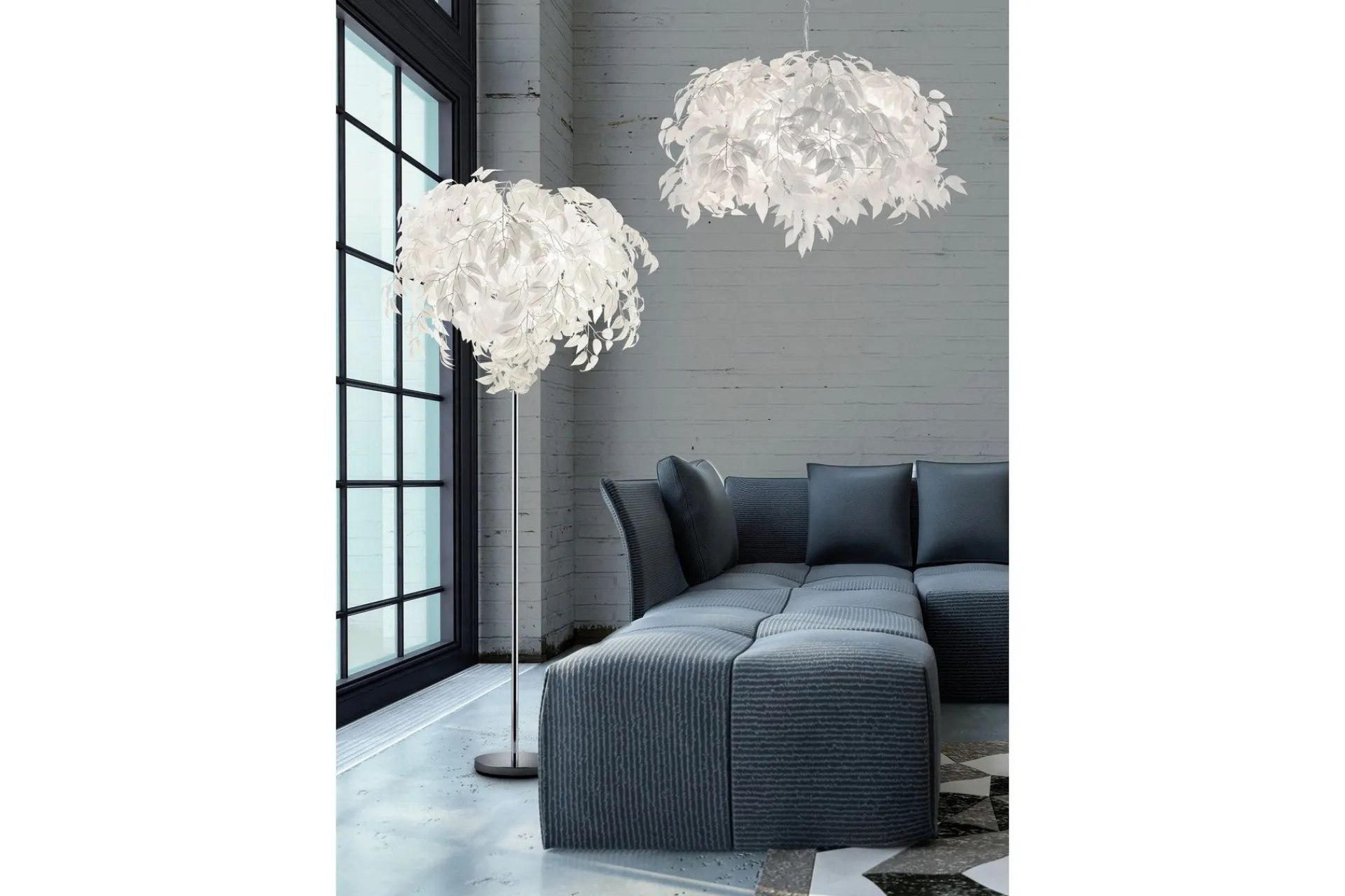 Trio Lighting Stuelampe|Soveromslampe-Janecia Gulvlampe Hvit