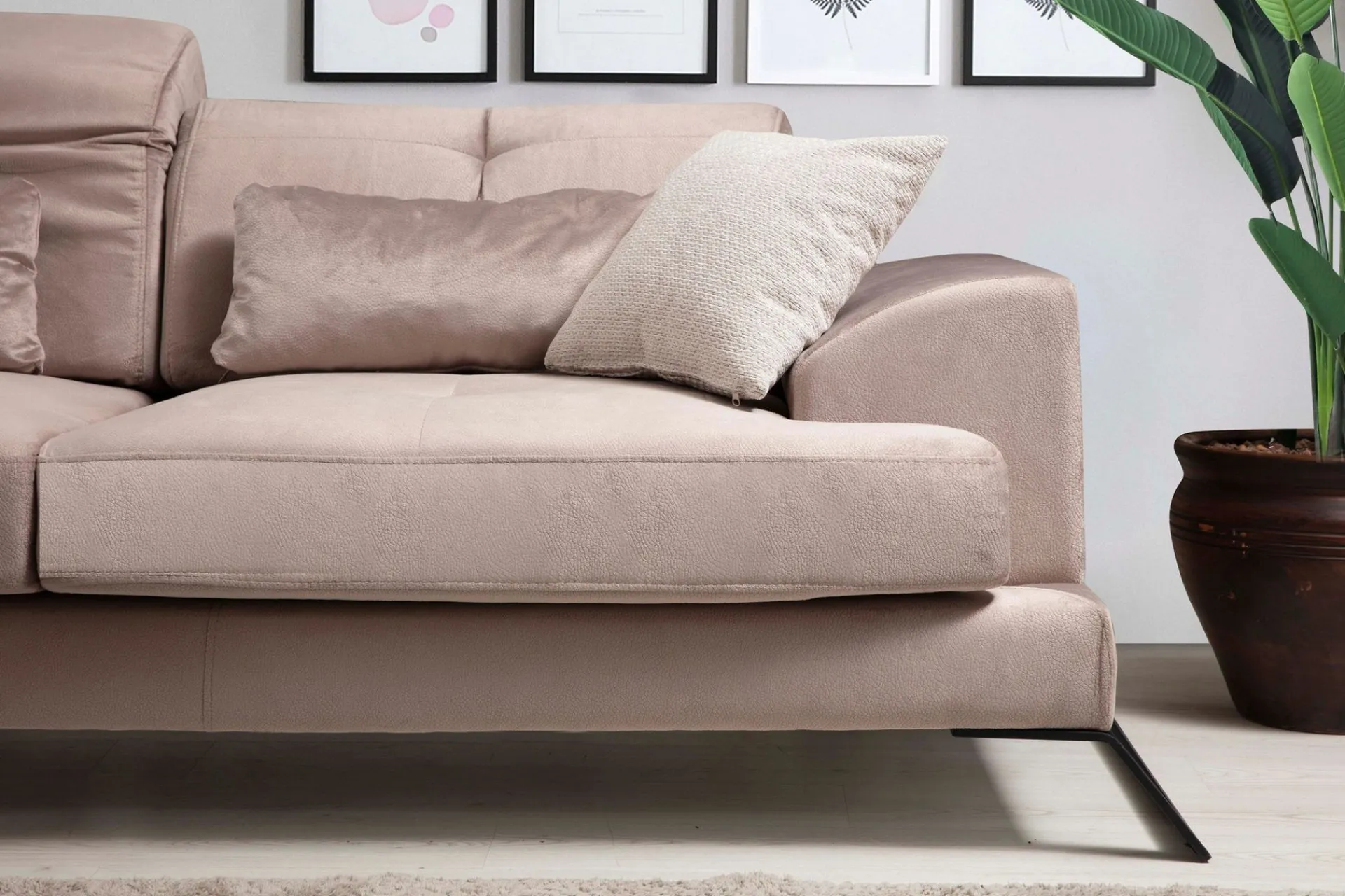 Sofa Med Sjeselong-Jaraad Divansofa Høyre Lys Beige