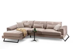 Sofa Med Sjeselong-Jaraad Divansofa Høyre Lys Beige
