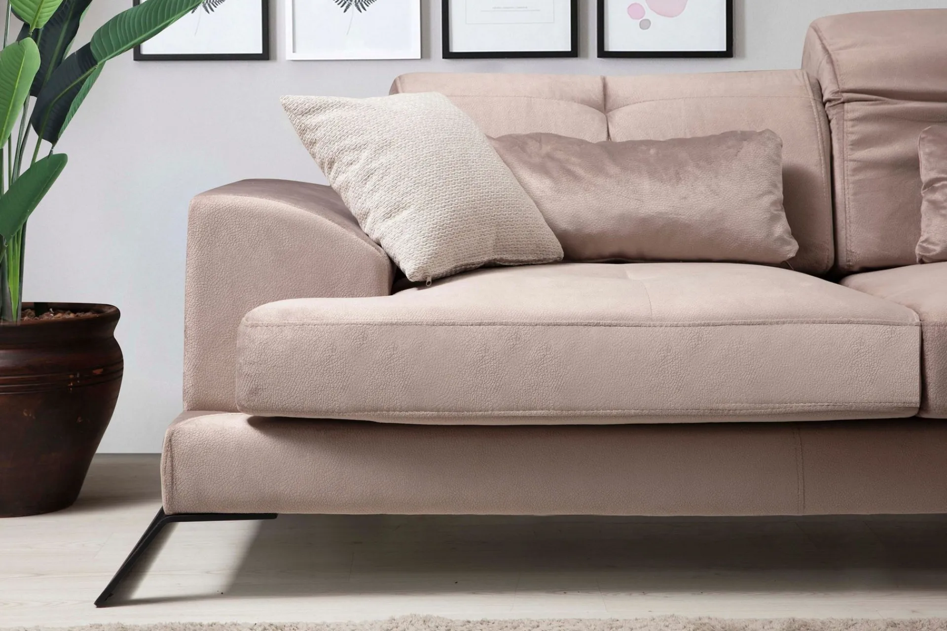 Sofa Med Sjeselong-Jaraad Divansofa Høyre Lys Beige