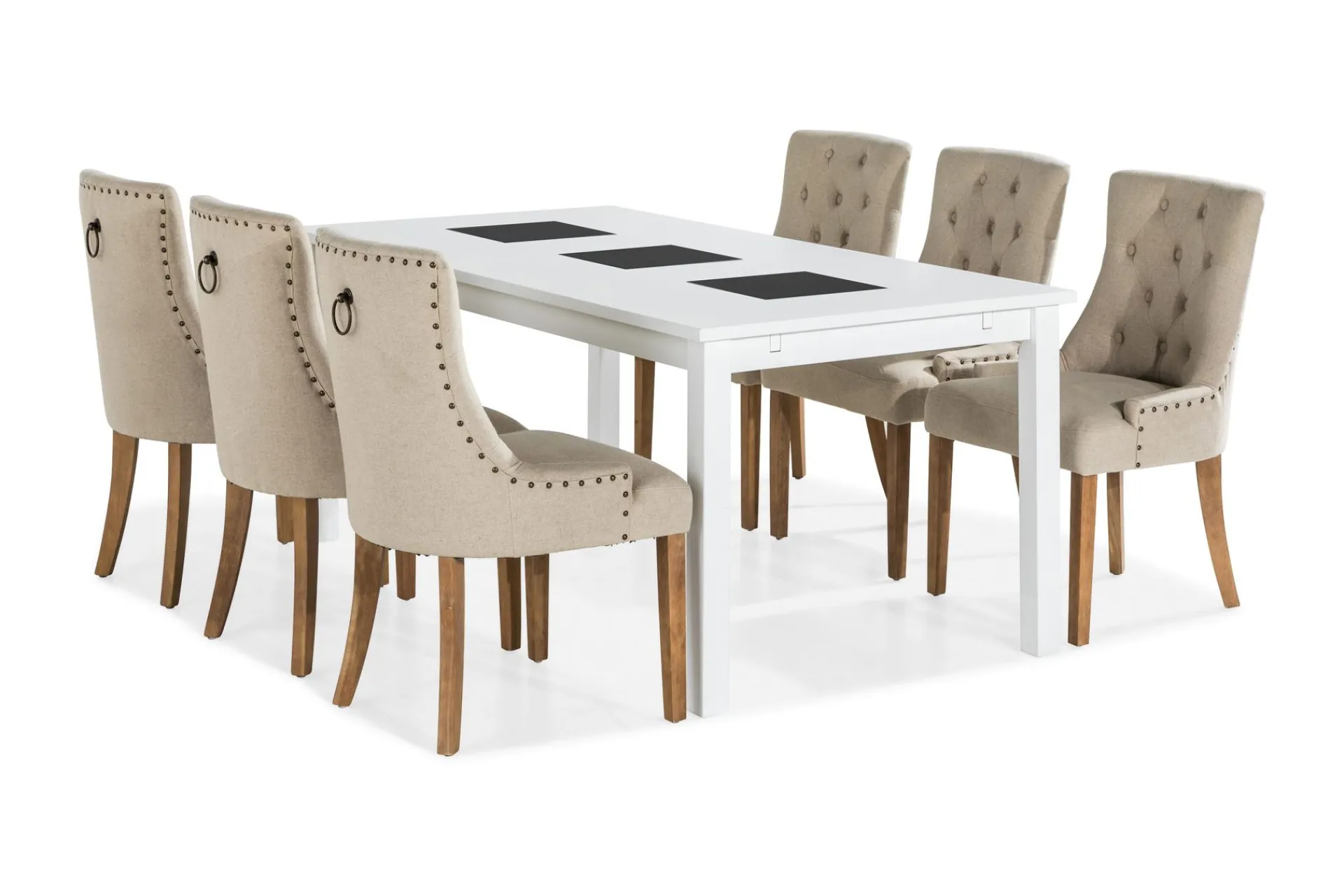 Basic Home Spisegrupper-Jasmin Spisegruppe med 6 Viktoria Stoler Hvit