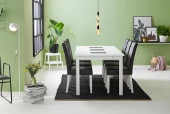 Basic Home Sminkebord & Toalettbord|Spisegrupper-Jasmin Spisegruppe 180 + 6 Stoler Uttrekkbart spisebord Hvit