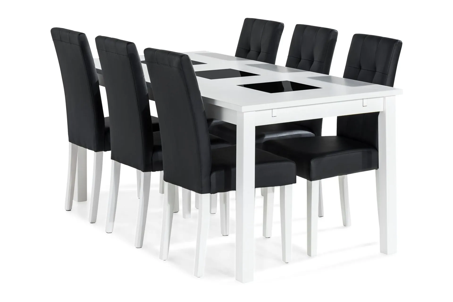 Basic Home Sminkebord & Toalettbord|Spisegrupper-Jasmin Spisegruppe 180 + 6 Stoler Uttrekkbart spisebord Hvit
