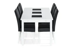 Basic Home Sminkebord & Toalettbord|Spisegrupper-Jasmin Spisegruppe 180 + 6 Stoler Uttrekkbart spisebord Hvit
