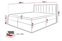 Kontinentalsenger|Seng Med Oppbevaring-Jendem kontinentalseng 160x200 Haze 11 + Minsk 1