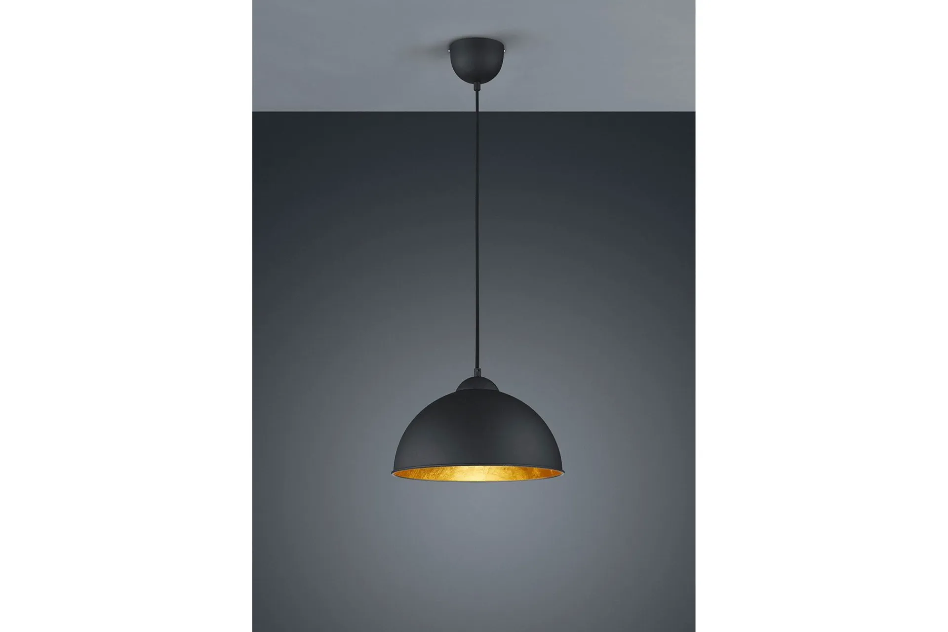 Trio Lighting Kjøkkenlampe|Taklampe-Jimmy Pendellampe 31 cm 1xE27 svart / gull Svart,Gull