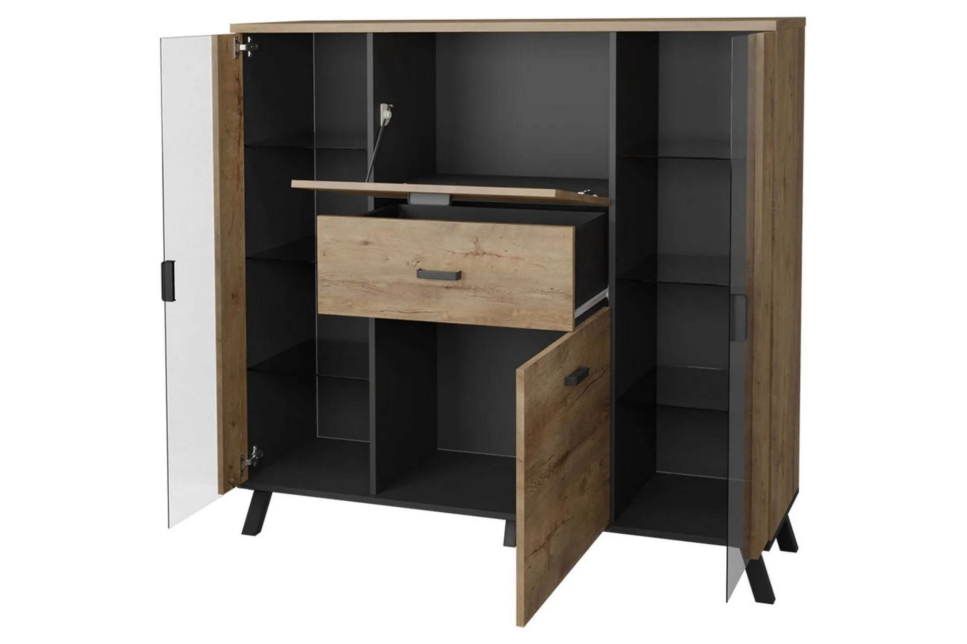 Sideboard & Skjenker-John Skjenk 131x40x131 cm Svart,Eik