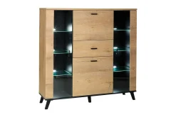 Sideboard & Skjenker-John Skjenk 131x40x131 cm Svart,Eik