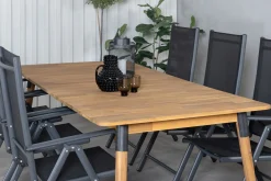 Venture Home Spisegrupper Hage-Julian Spisegruppe 210cm + 6 Break Posisjonsstoler Svart