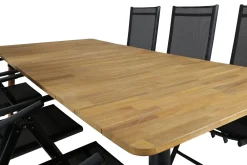 Venture Home Spisegrupper Hage-Julian Spisegruppe 210cm + 6 Break Posisjonsstoler Svart
