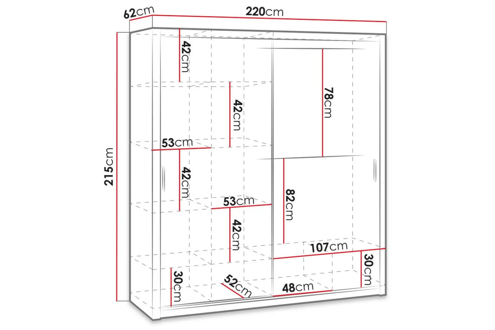 Julissa Garderobe 220 cm