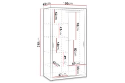 Julissa Garderobe 120 cm med Speil