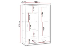 Concept 55 Garderober & Garderobesystem-Julissa Garderobe 150 cm med Speil Hvit