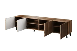 Scandinavian Choice Juniskär Ribbet TV-benk i tre med oppbevaring - 40 cm dyb, 200 cm bred, 49 cm høy