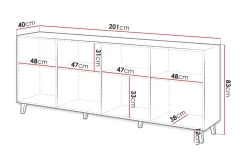Scandinavian Choice Juniskär Skjenk med oppbevaring 40x82x200 cm