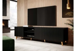 Scandinavian Choice Tv-Benk & Mediabenk-Juniskär TV-benk med Oppbevaring + Hyller 40x52x200 cm Svart