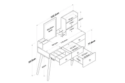 Sminkebord & Toalettbord-Junji Sminkebord 118,2x93,8 cm Hvit