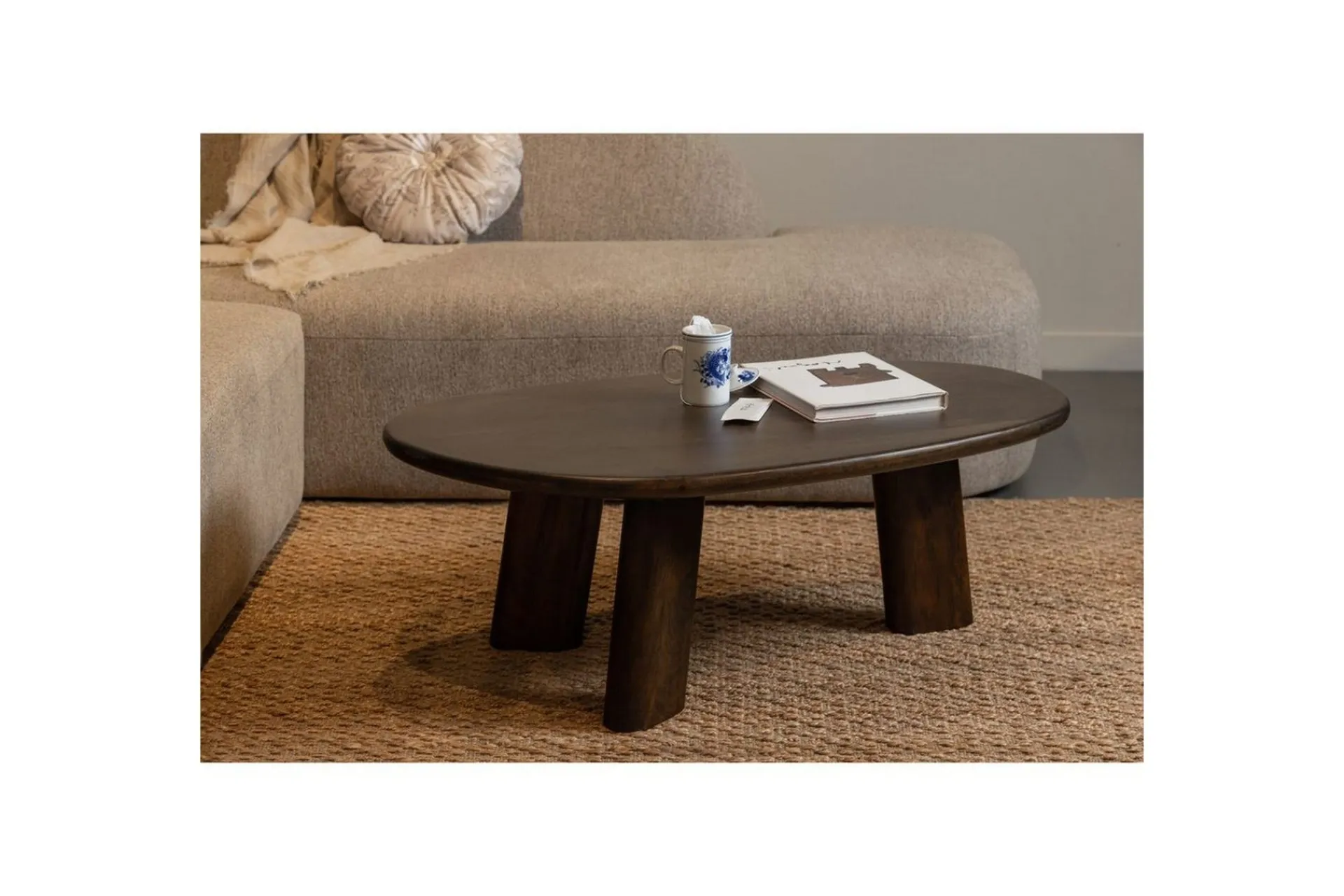 WOOOD Sofabord-Kaffebord Roundly Brun