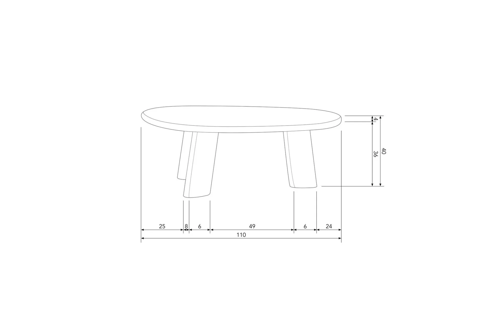 WOOOD Sofabord-Kaffebord Roundly Brun