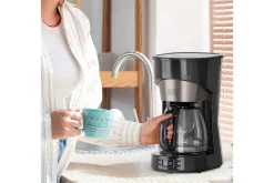 Black+Decker Kaffemaskin & Kaffetilbehør|Kjøkkenutstyr-Kaffetrakter LCD 12 Kopper Sølv