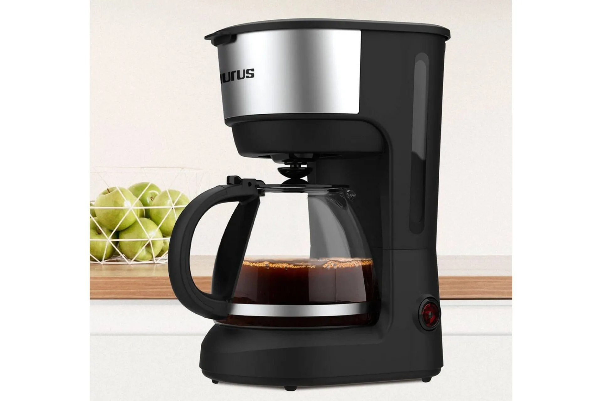 Kaffemaskin & Kaffetilbehør|Kjøkkenutstyr-Kaffetrakter Taurus Verona 6 Kopper Inox Svart,Sølv