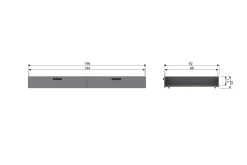 WOOOD Sengetilbehør & Sengegavl-Kahe Sengeskuff 92x198 cm Svart,Grey