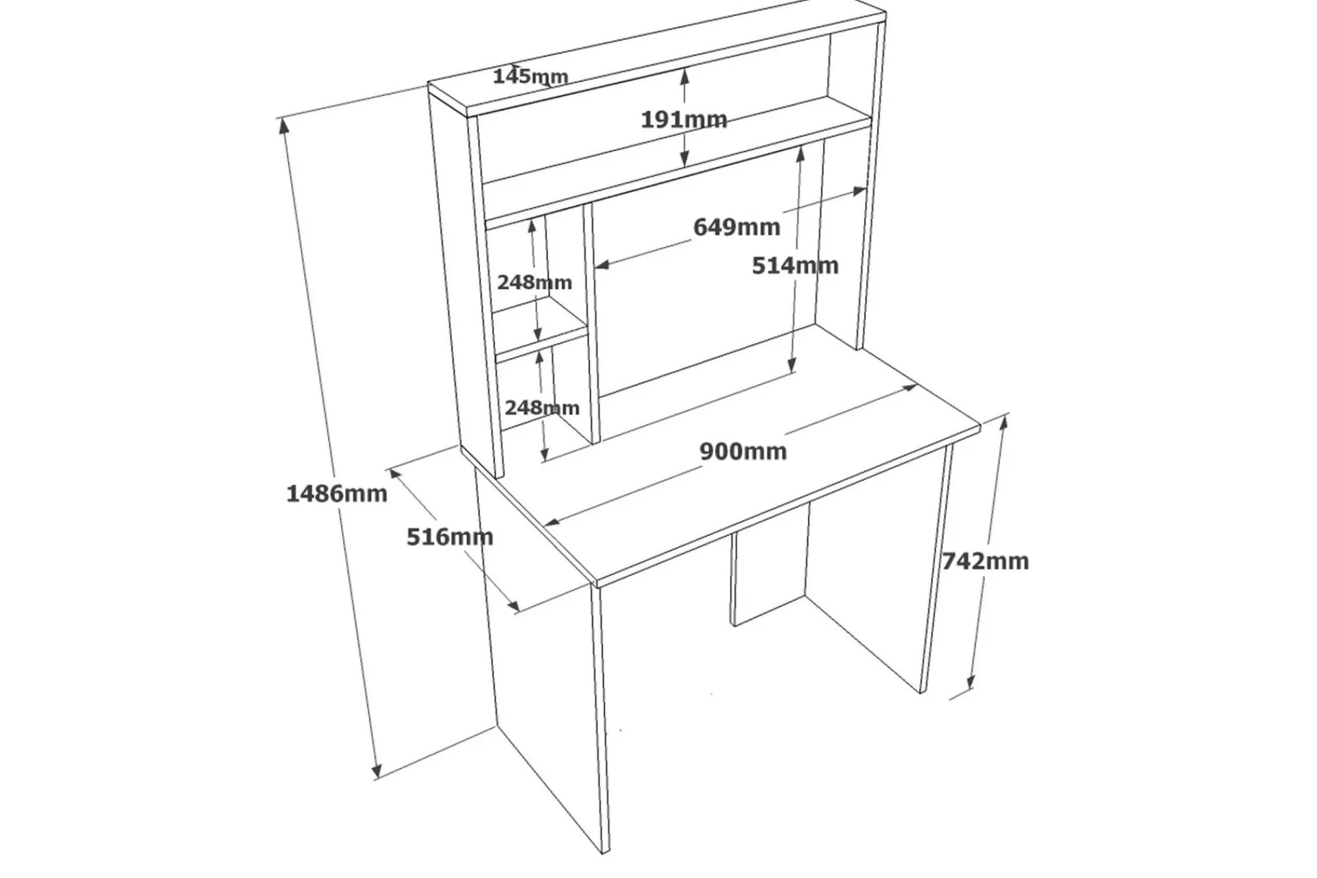 Kontorbord-Kaiji Skrivebord 90x51,6 cm Mørkeblå/Hvit