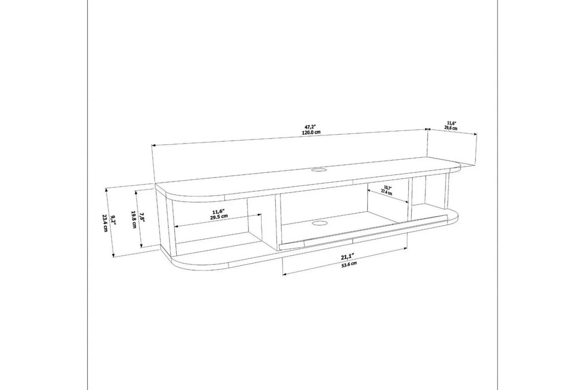 Kalvos TV-benk 120 cm