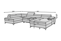 Velour Sofa & Fløyel Sofa|Sovesofaer-Kamran Sovesofa m. Divan og Sjeselong med Oppbevaring Svart