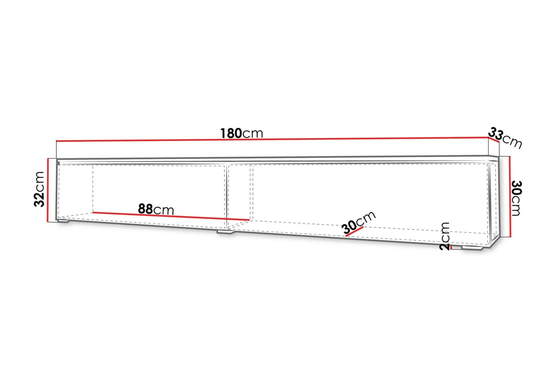 Kanak TV-benk 180 cm