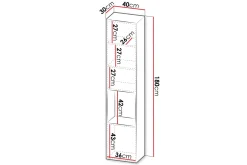 Vitrineskap|Skap-Kangana Vitrineskap 40x180 cm Beige