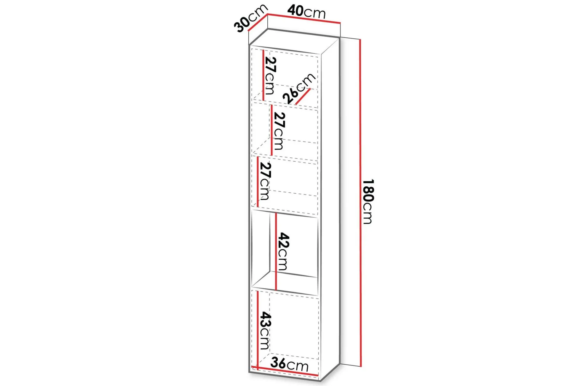 Vitrineskap|Skap-Kangana Vitrineskap 40x180 cm Beige