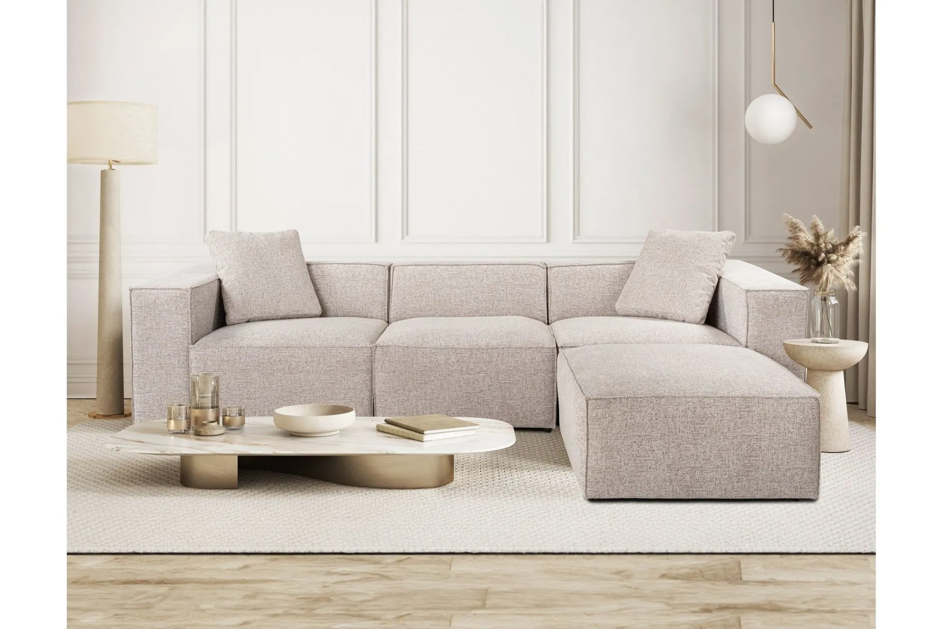 Kaolins Sofa med Sjeselong 3-seter