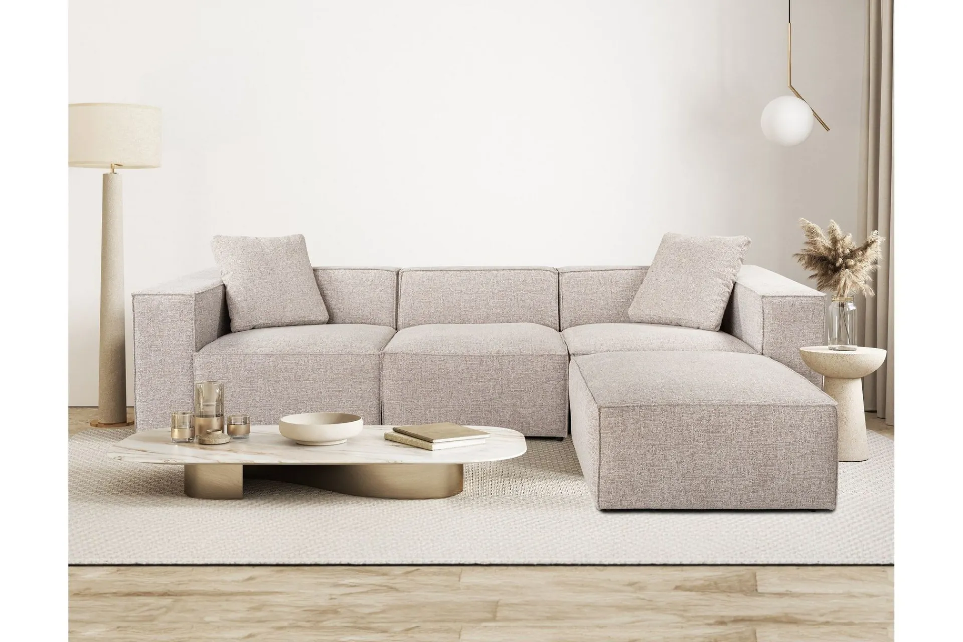 Kaolins Sofa med Sjeselong 3-seter
