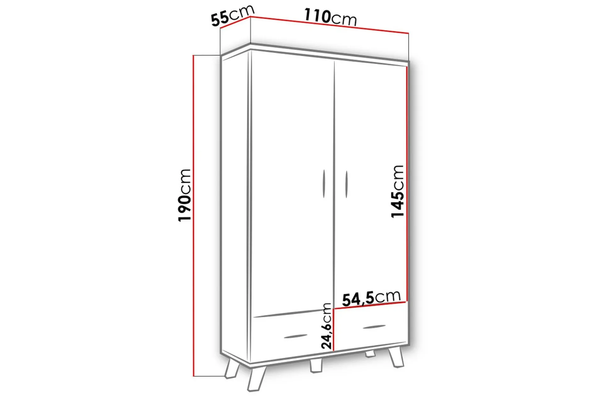 Kardos Garderobe 110 cm