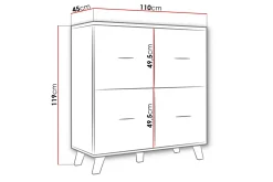 Kommode|Gangoppbevaring-Kardos Kommode 110 cm Svart,tre