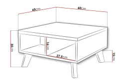Kardos Sofabord 60 cm med Oppbevaringshyller