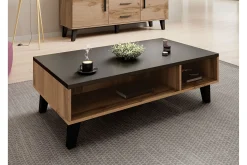 Sofabord-Kardos Sofabord 110 cm med Oppbevaringshyller Svart,tre