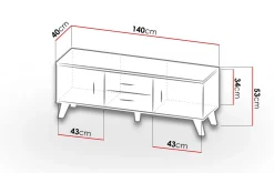 Kardos Tv-møbelsett 140 cm