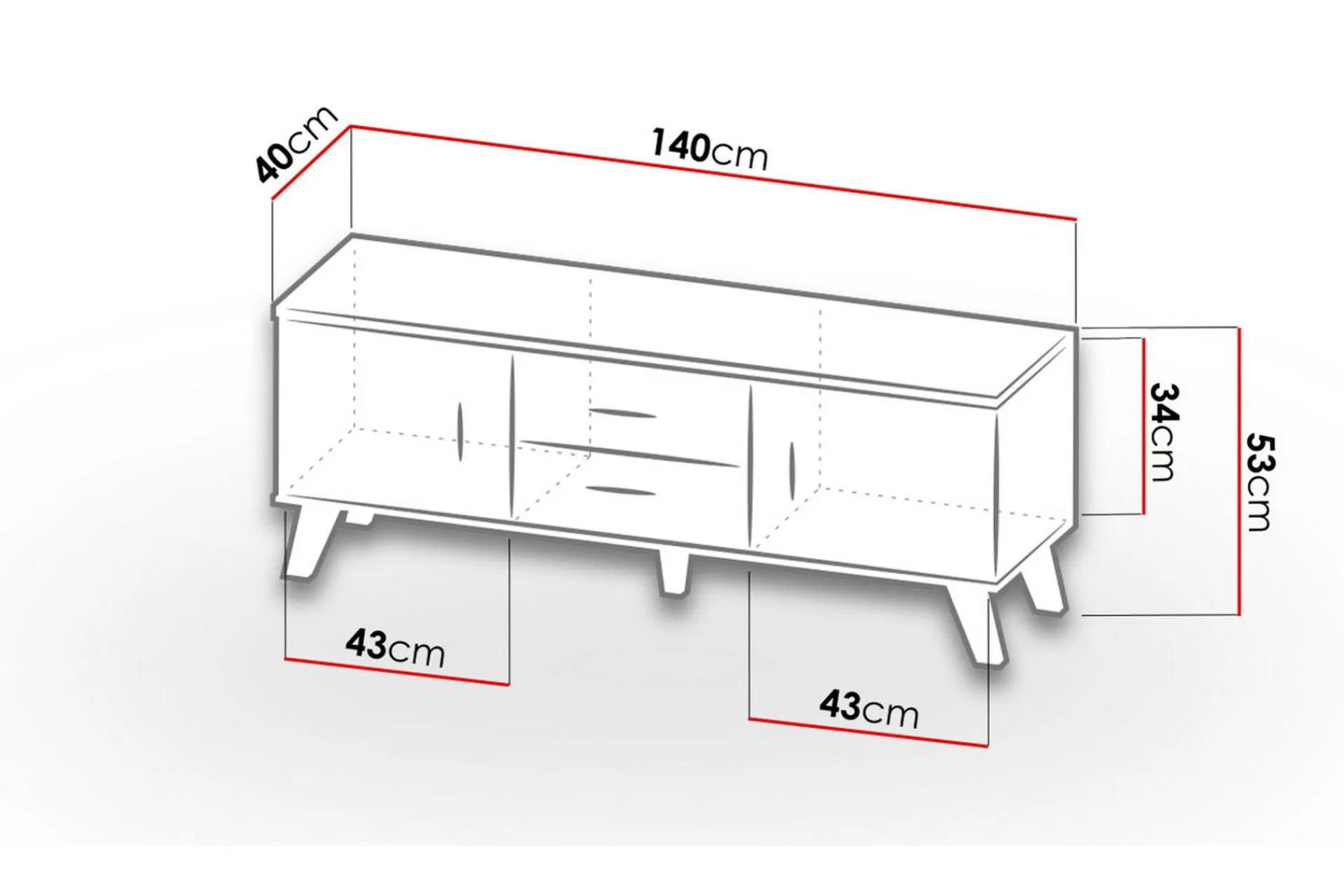 Kardos Tv-møbelsett 140 cm